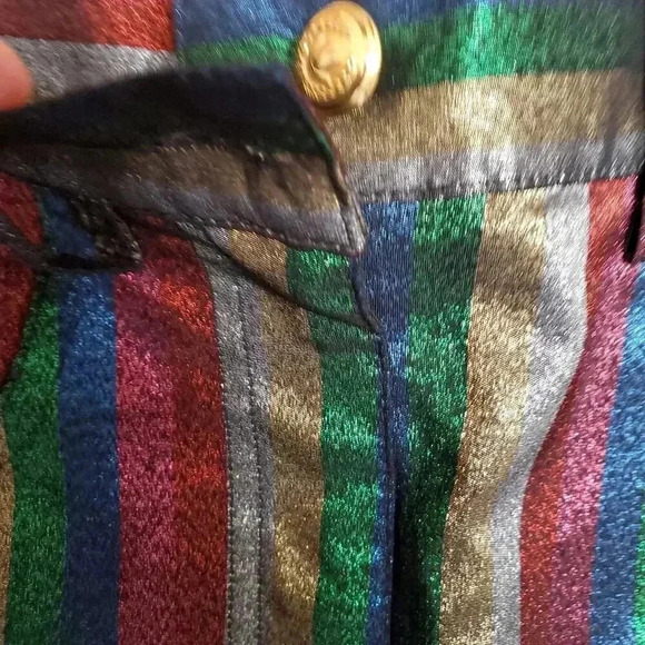 Moschino Rainbow Metallic Striped Mini Skirt M - Picture 8 of 10